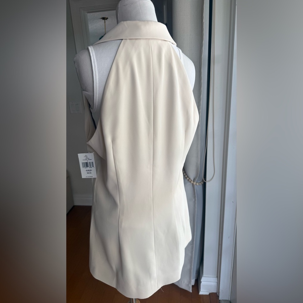 French Connection Cream Sleeveless Blazer in size 10 NWT - Picture 7 of 13